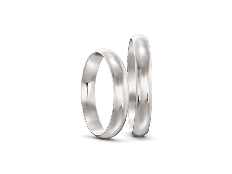 Svadobné obrúčky 3,50mm z bieleho zlata