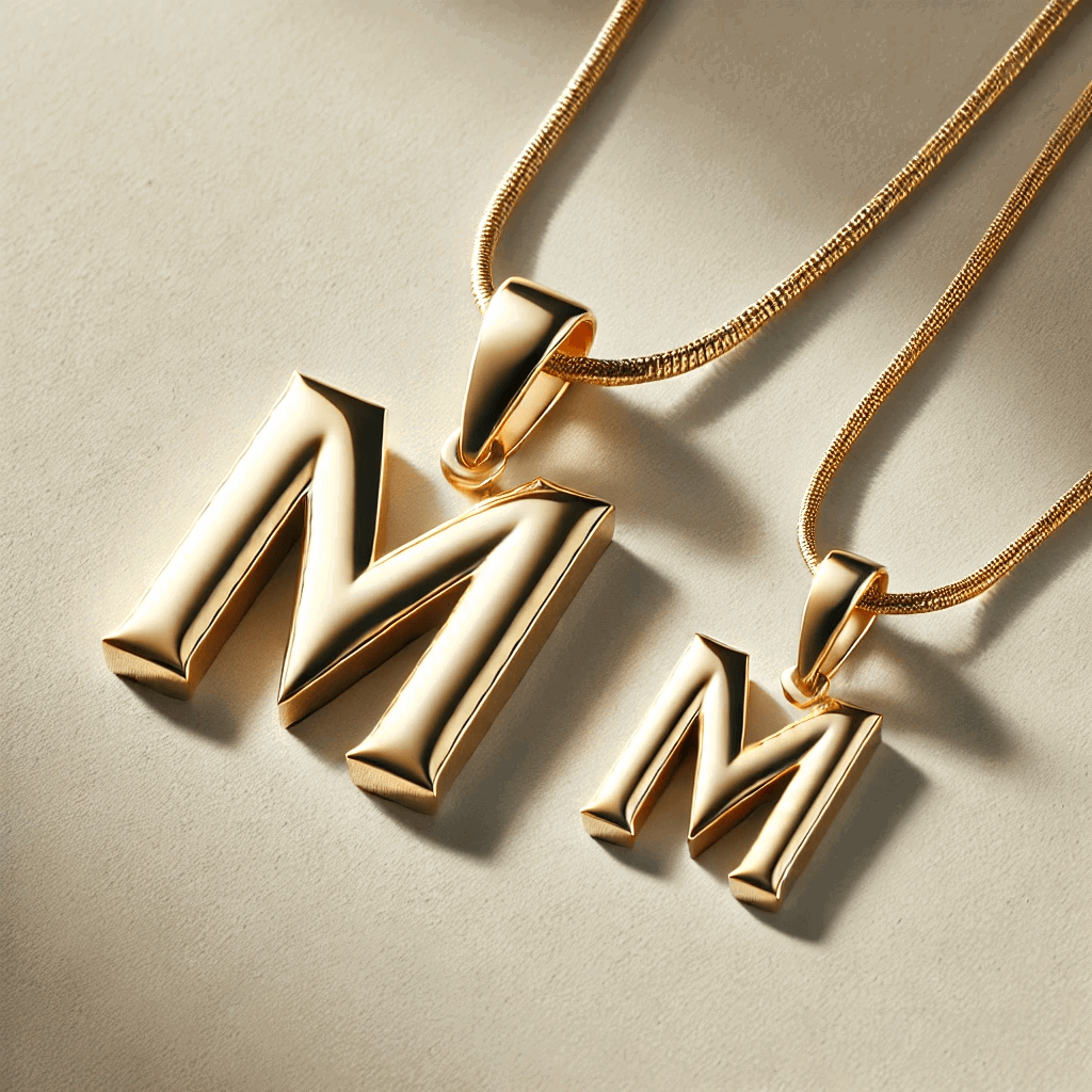 Prívesok v tvare písmena M