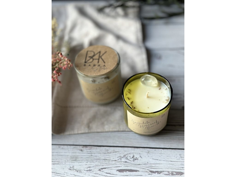 SÓJOVÁ SVÍČKA LEVANDULE, HEŘMÁNEK A VANILKA