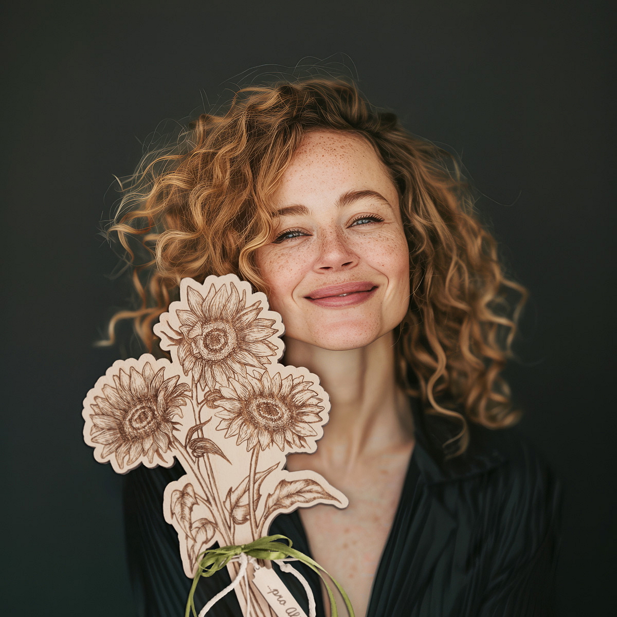 Dřevěná kytice: Slunečnice