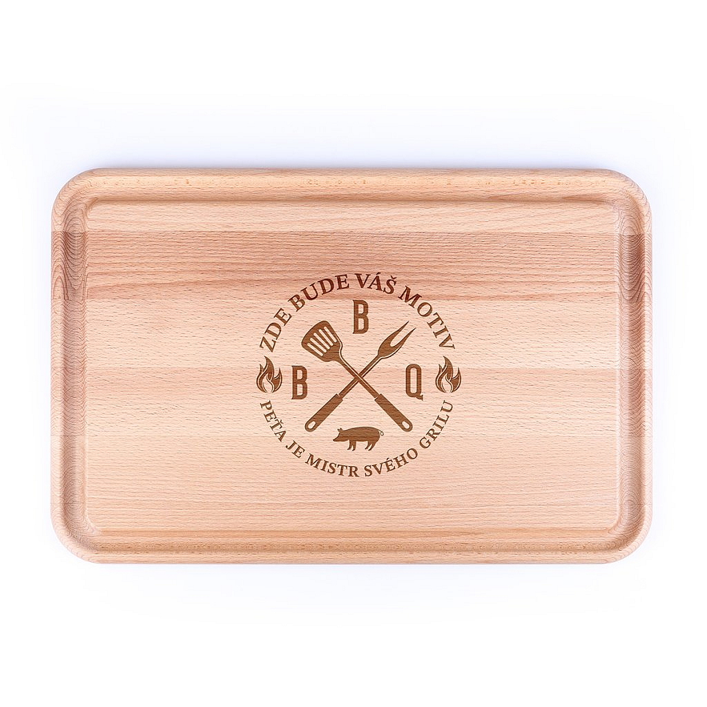 Masivní grilovací prkénko s drážkou - s vlastním motivem