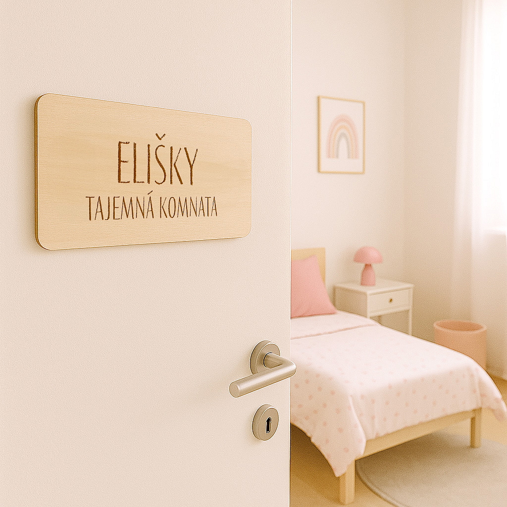 Cedulka na dveře se jménem a textem - Dívčí