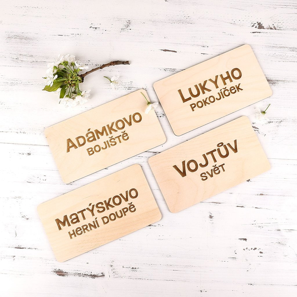 Cedulka na dveře se jménem a textem - Chlapecké