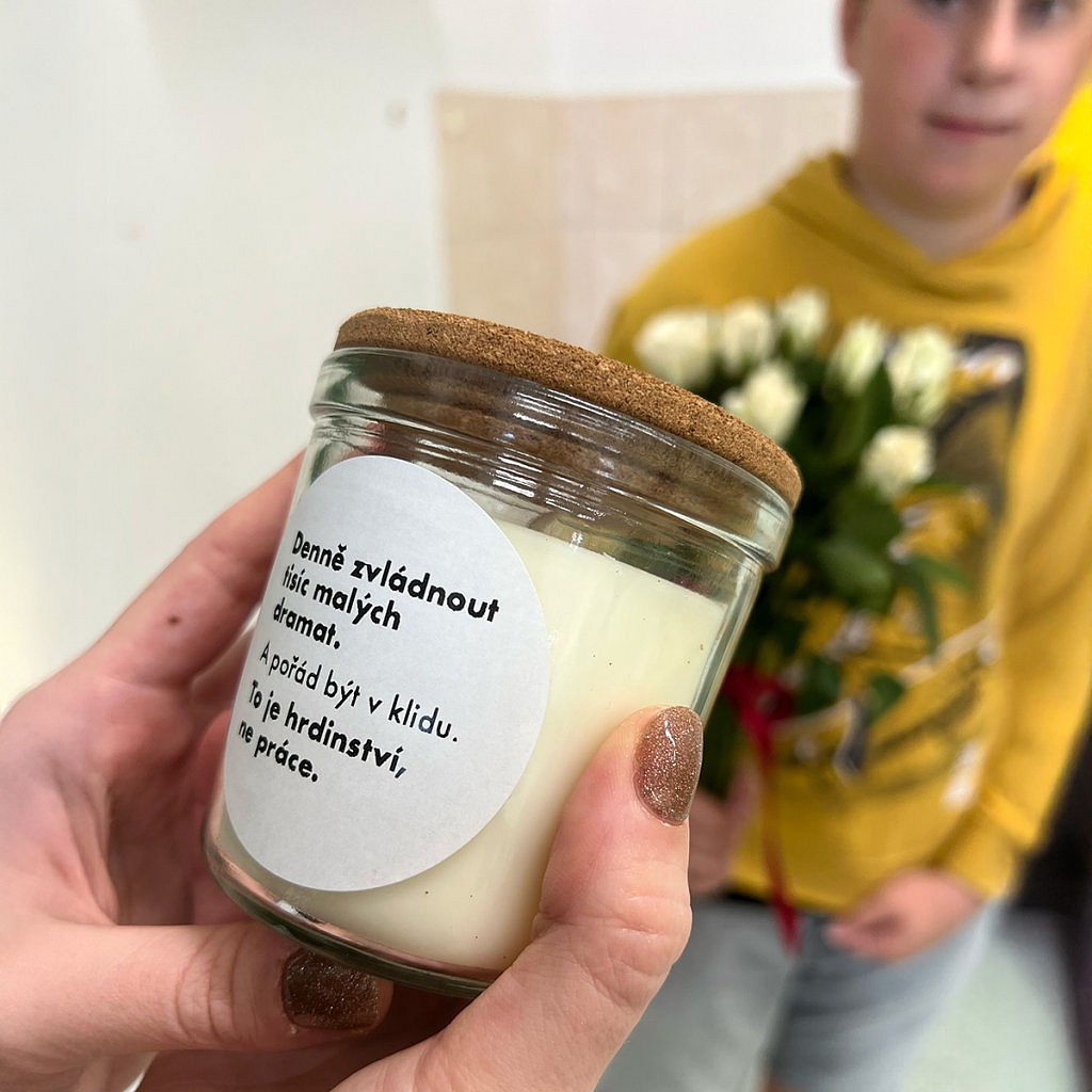 Vonná svíčka s věnováním pro paní učitelku / pana učitele