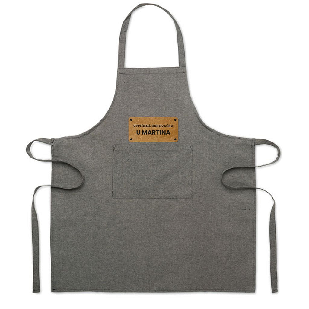 Látková zástěra s vlastním textem