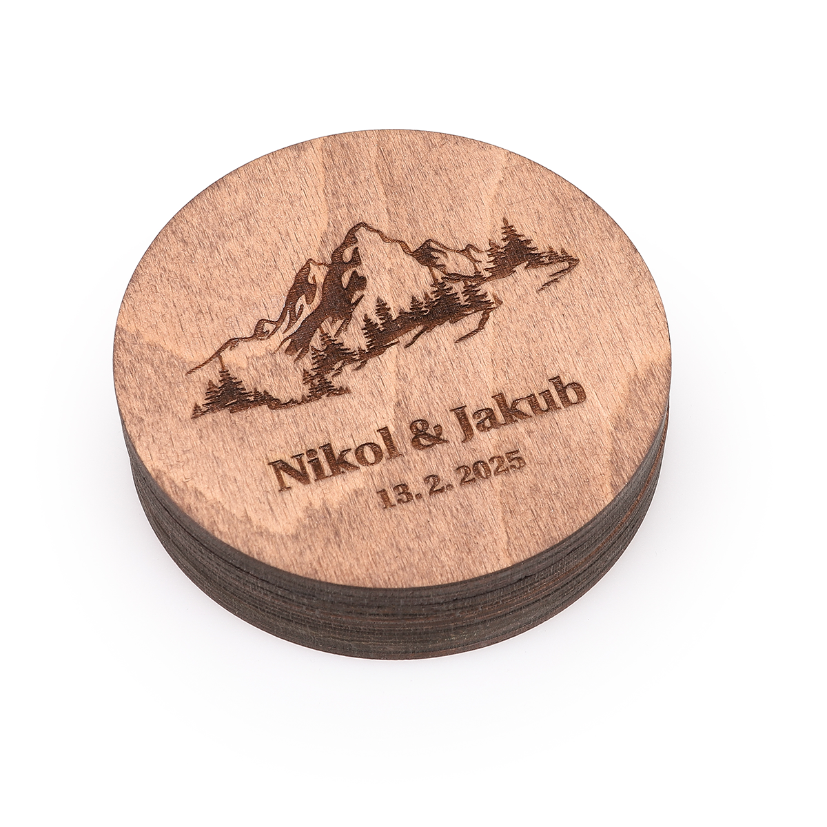 Krabička na prstýnky s vaším motivem, tmavá