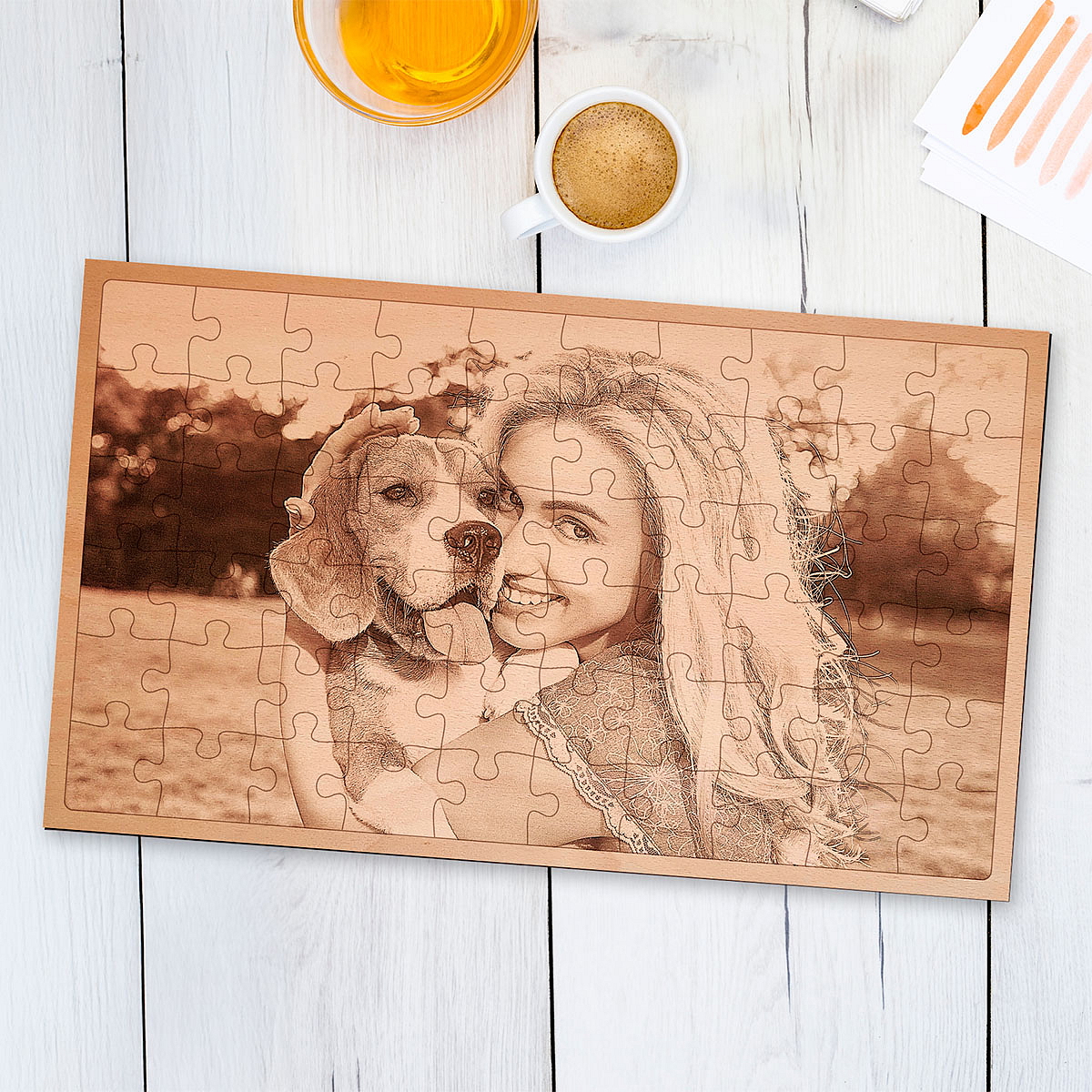 Dřevěné puzzle z fotografie 50x30 cm (60 dílků)