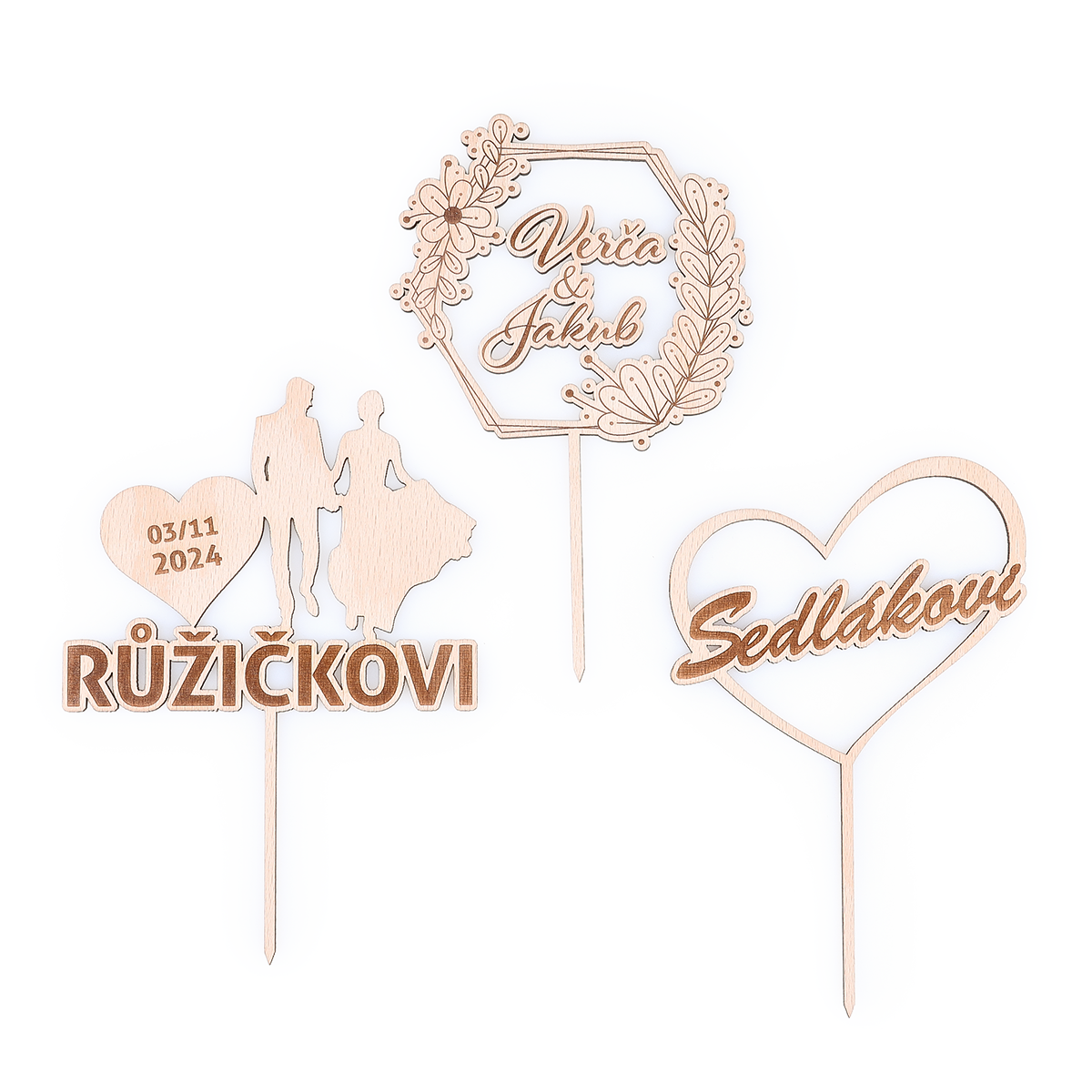 Zápich do svatebního dortu s vaším motivem