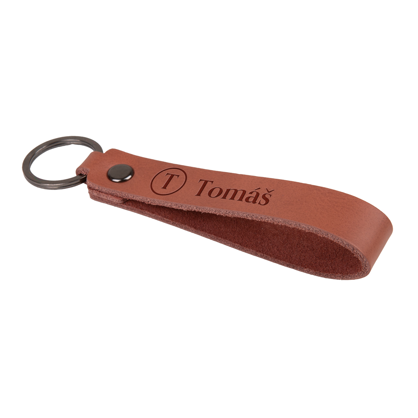 Kožená klíčenka HOORAY, světle hnědá