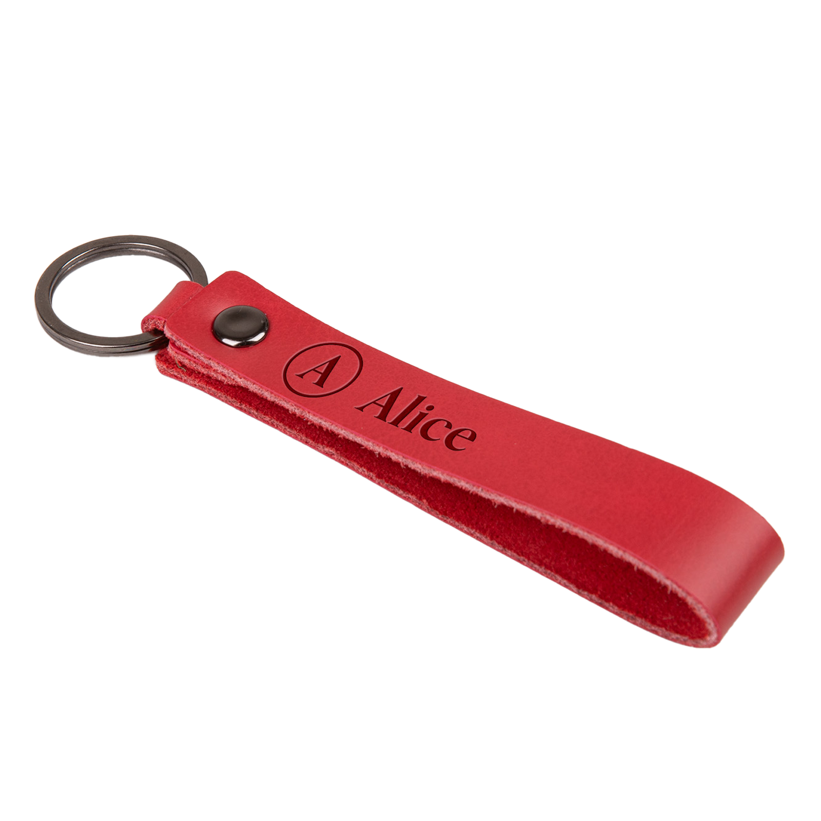 Kožená klíčenka HOORAY, červená