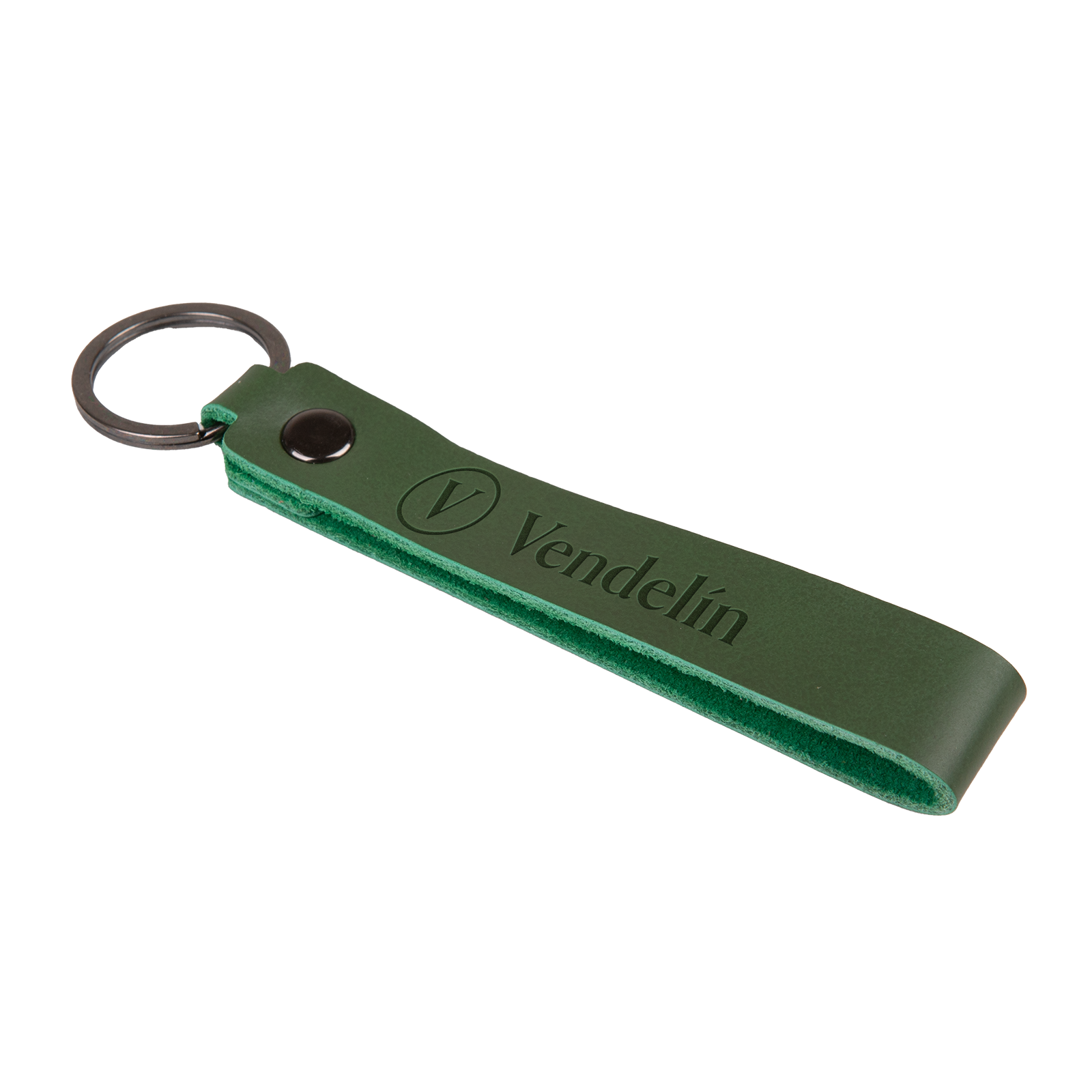 Kožená klíčenka HOORAY, zelená