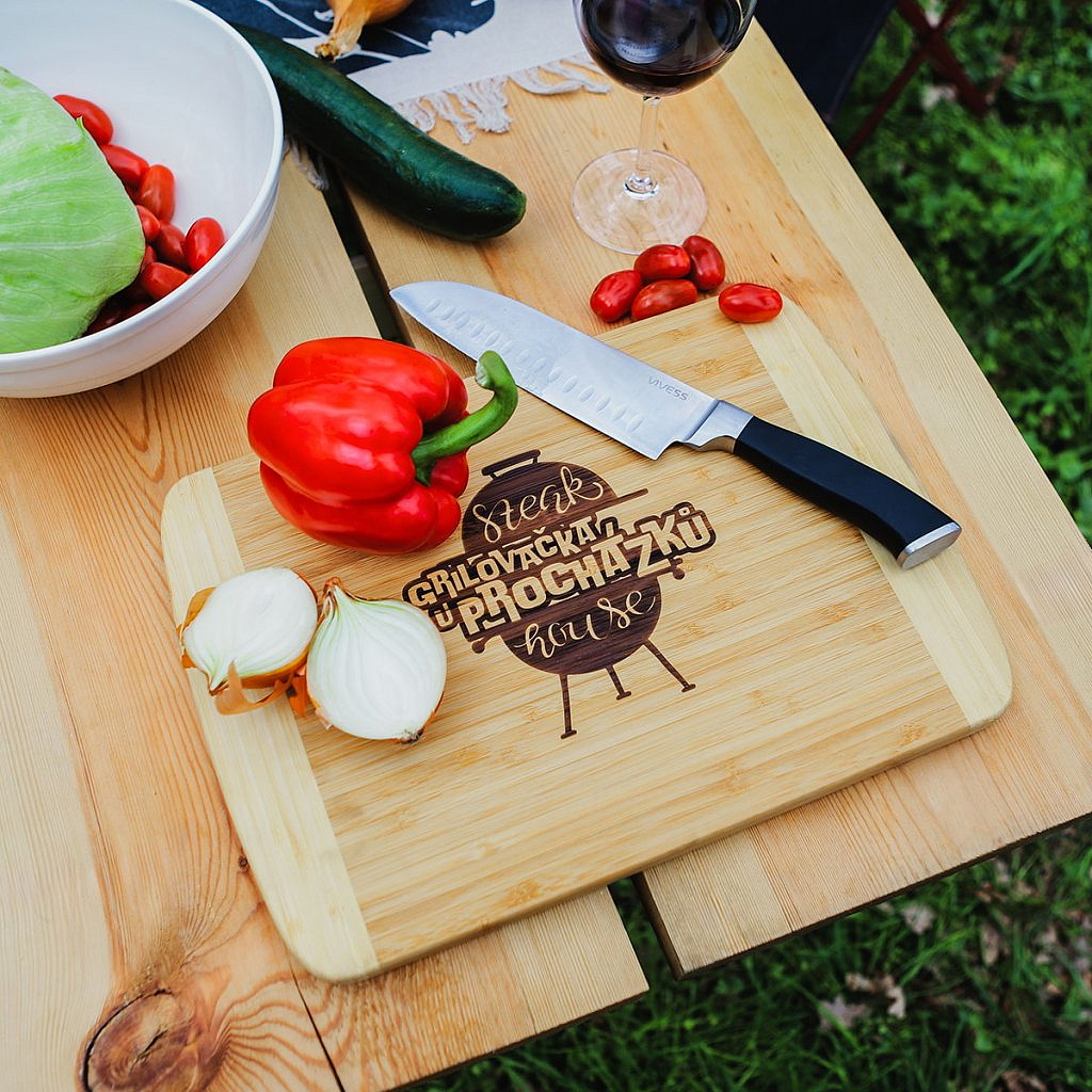 Velké krájecí bambusové prkénko - s vlastním motivem