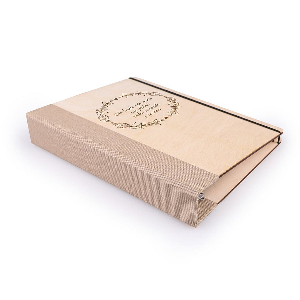 Dřevěný zápisník s vlastním motivem / logem nebo fotografií