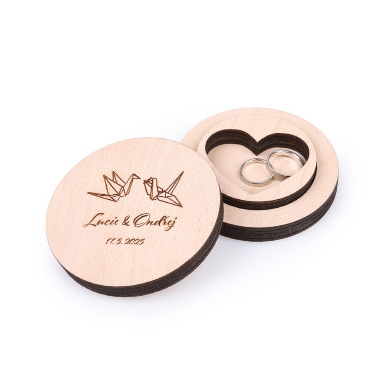 Krabička na prstýnky s vaším motivem, světlá