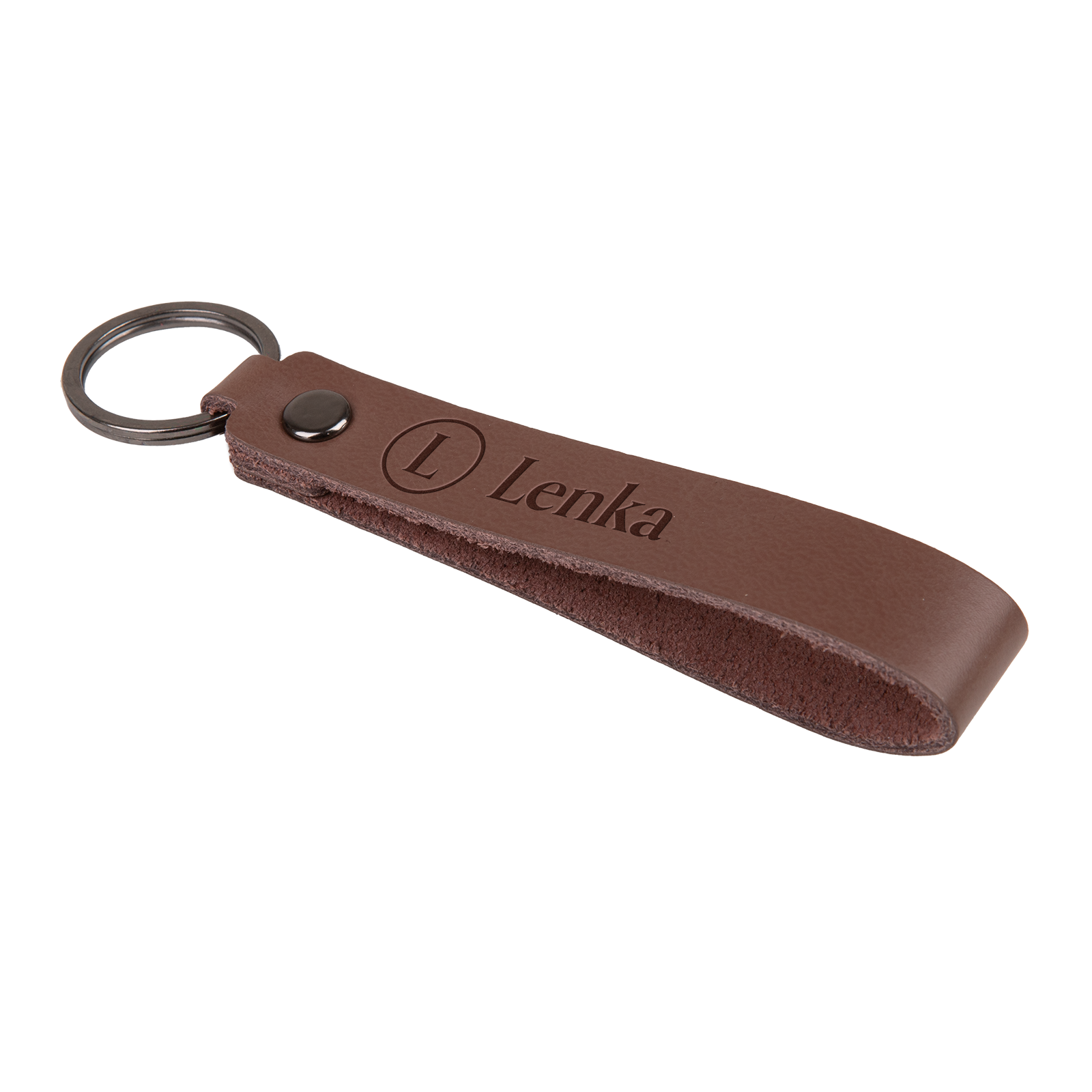 Kožená klíčenka HOORAY, tmavě hnědá