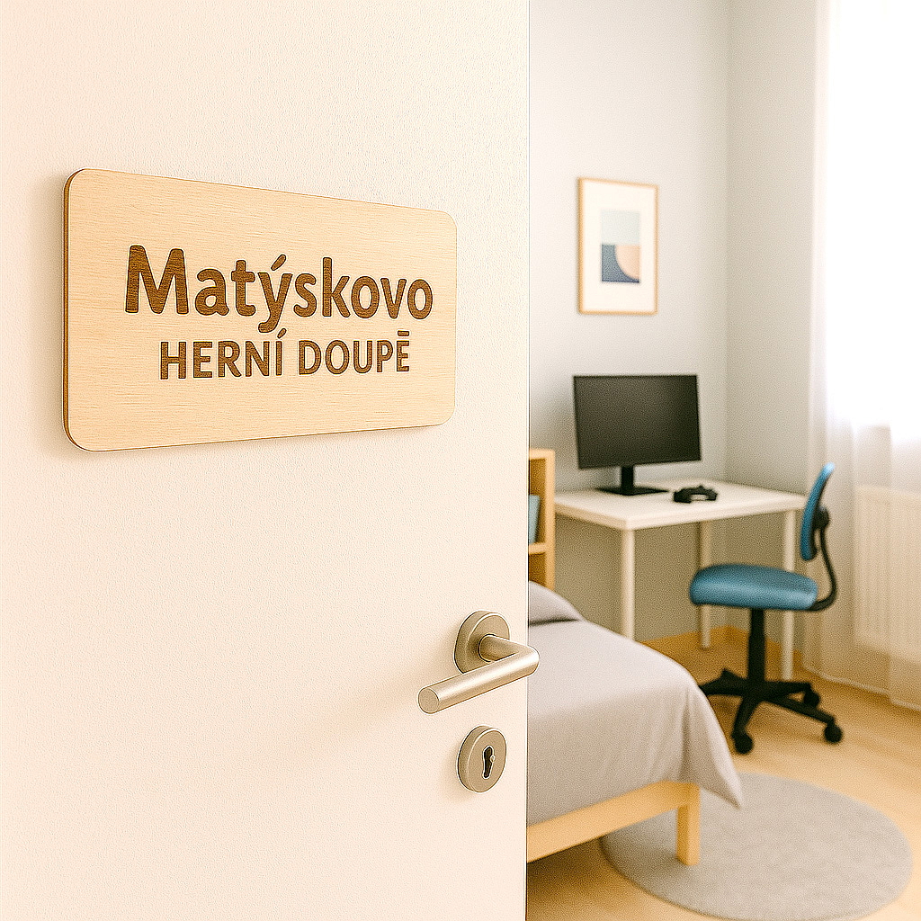 Cedulka na dveře se jménem a textem - Chlapecké
