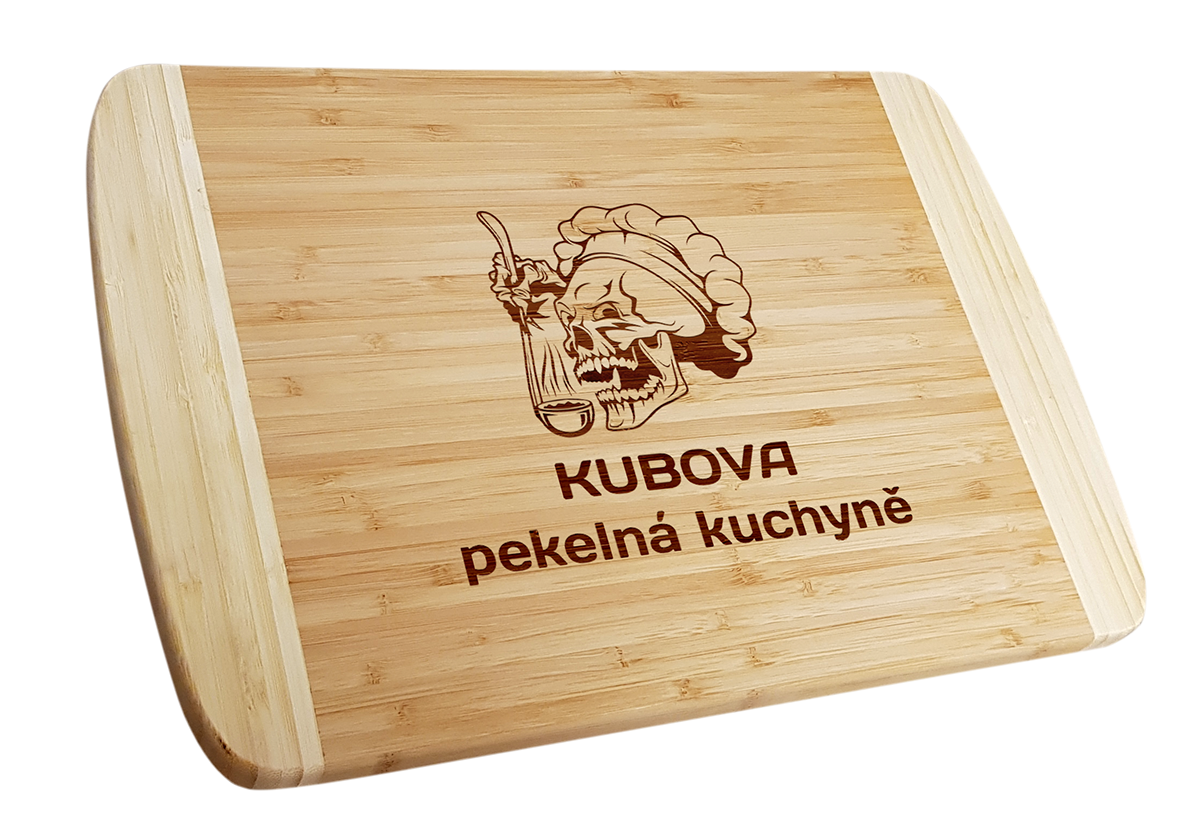 Dárkové bambusové prkénko s gravírováním Pán Kuchyně 3