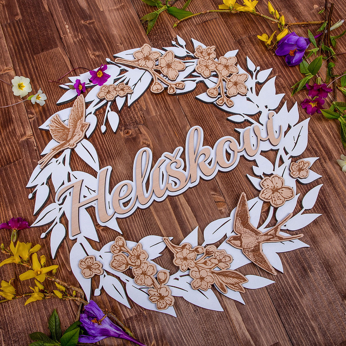 Celoroční věnec na dveře HOORAY