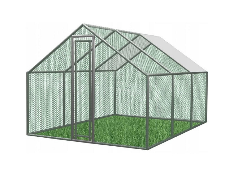 Kurín , pre hydinu, voliéra, klietka, so strechou, 3x4.5x2 m