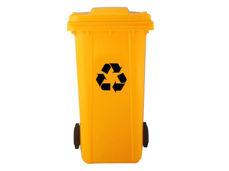 Nádoba na odpad, Popolnica, 240l, žltá