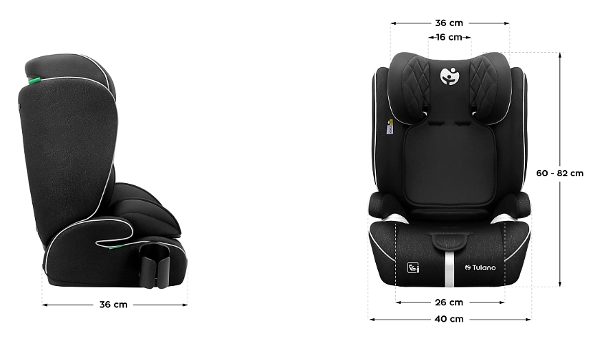 Autosedačka Tulano Zooma 25 Grey - Black 76 -150cm I-Size