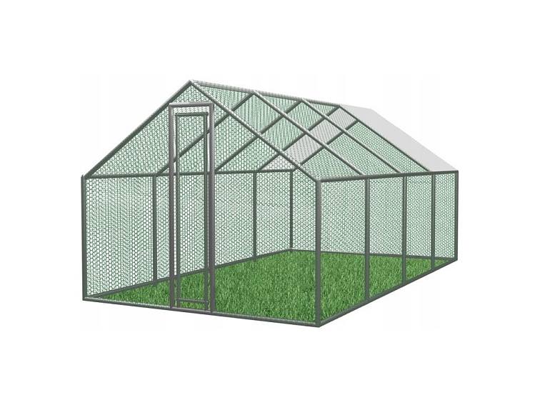 Kurín , pre hydinu, voliéra, klietka, so strechou, 3x6x2 m