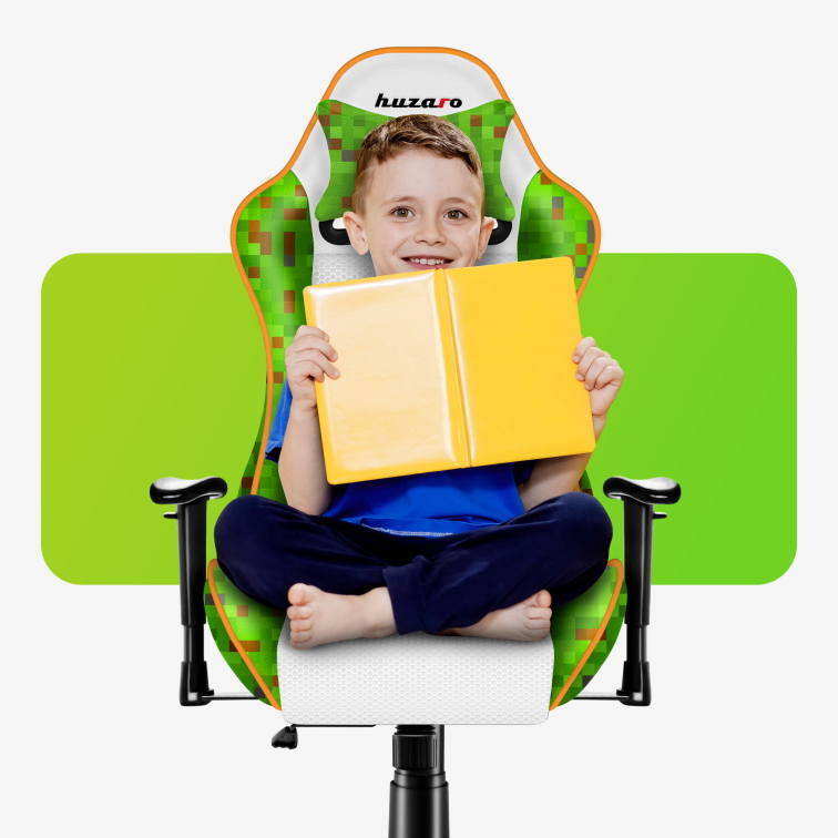 Detská herná stolička HUZARO RANGER 6.0 PIXEL MESH WHITE