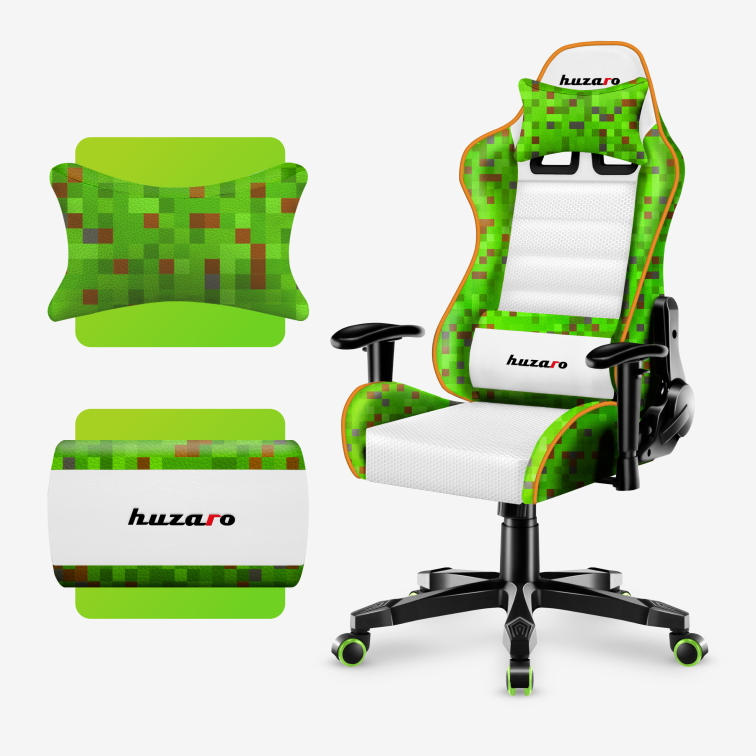 Detská herná stolička HUZARO RANGER 6.0 PIXEL MESH WHITE