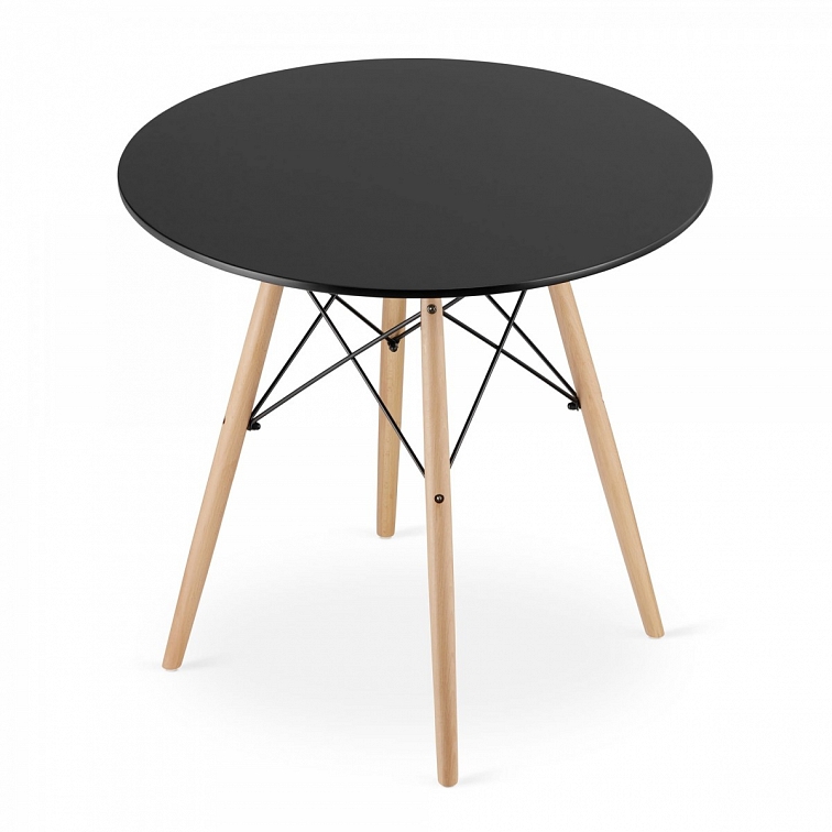 Stôl okrúhly TODI 80cm - čierny