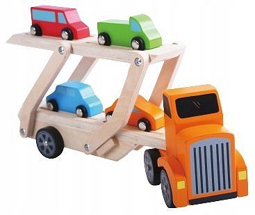 Drevený kamión + 4 autá Ecotoys