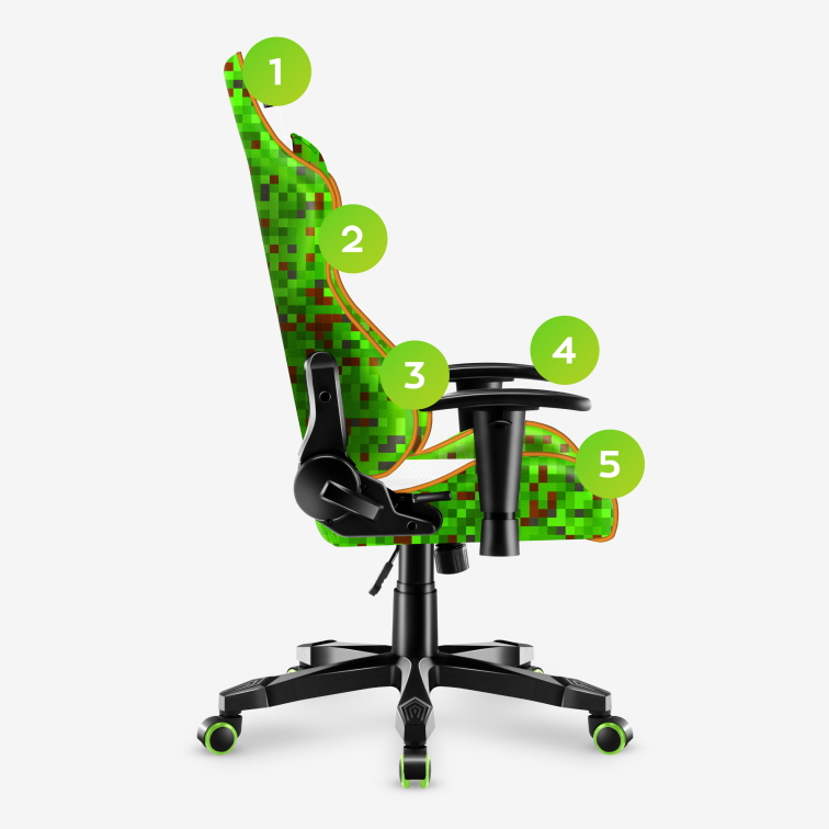 Detská herná stolička HUZARO RANGER 6.0 PIXEL MESH WHITE