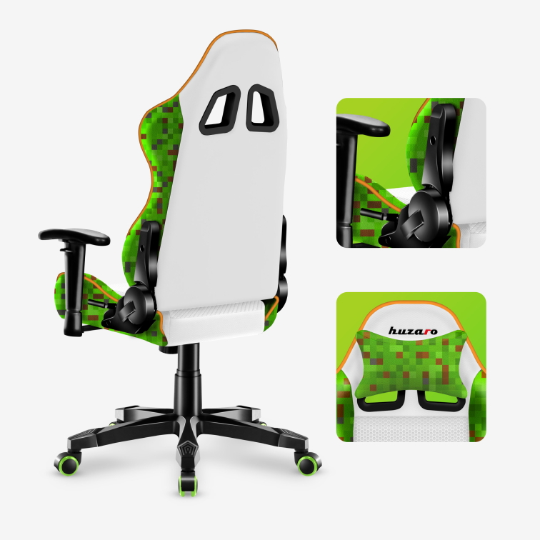 Detská herná stolička HUZARO RANGER 6.0 PIXEL MESH WHITE