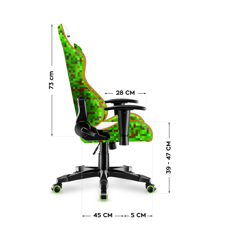 Detská herná stolička HUZARO RANGER 6.0 PIXEL MESH WHITE