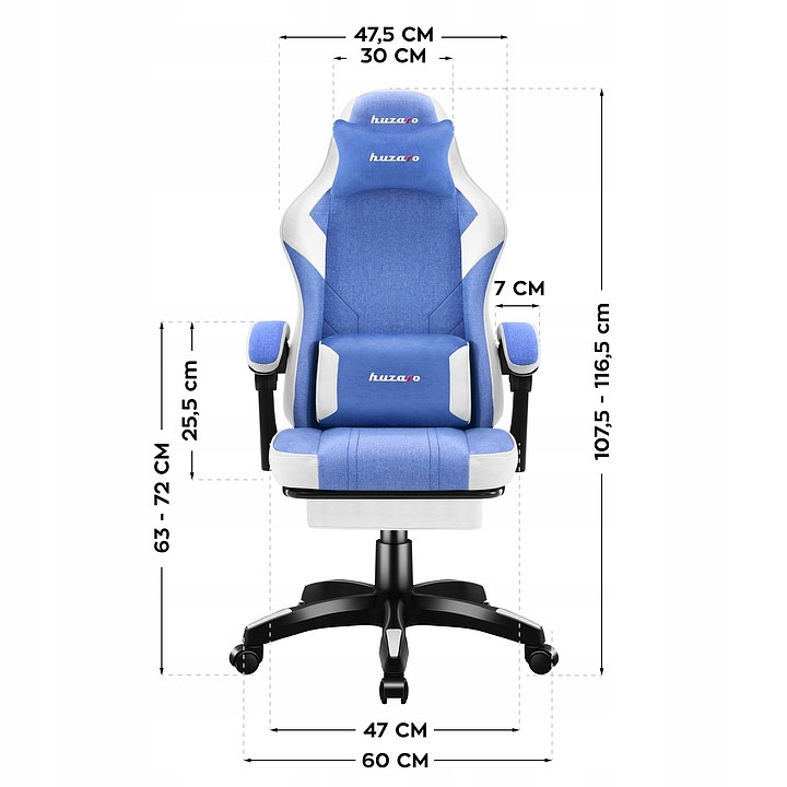 Herná stolička Huzaro Force 3.7 Blue/Modrá