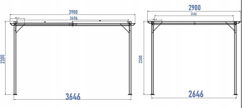 Záhradná pergola 3x4m GRAFIT / TMAVOSIVÁ