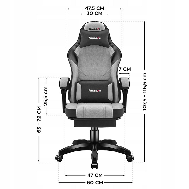 Herní židle Huzaro Force 3.7 Grey/Sivá