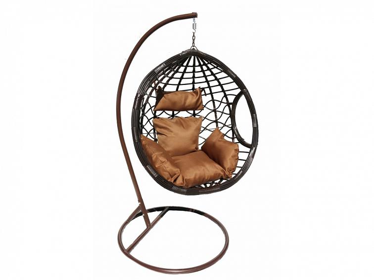 Závesné hojdacie kreslo DELUXE Qn-03 hnedé