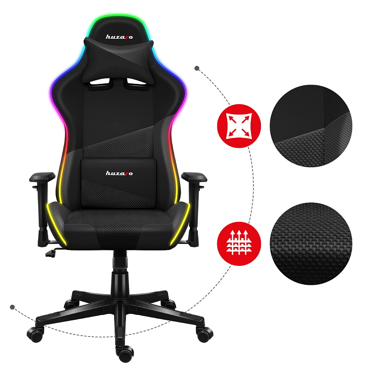 Scaun gaming HUZARO FORCE 6.2 RGB LED