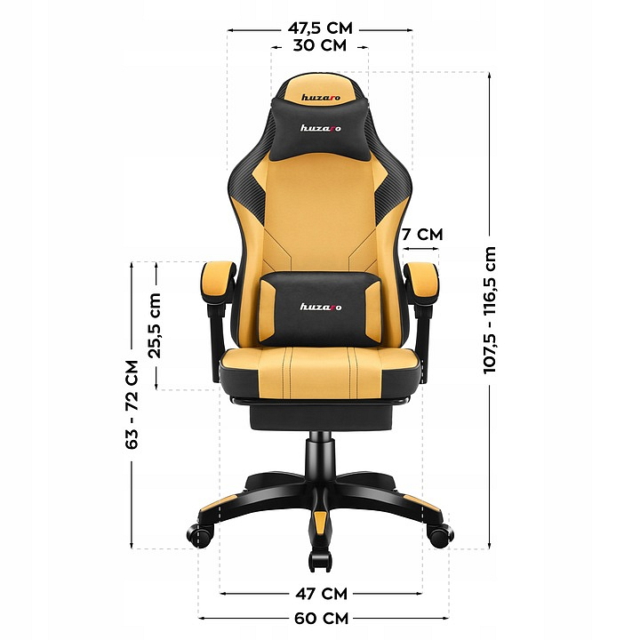 Herní židle Huzaro Force 3.7 Yellow/Žlutá