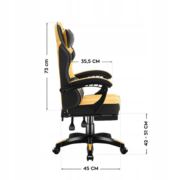 Herní židle Huzaro Force 3.7 Yellow/Žlutá
