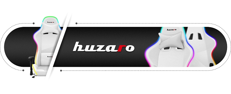 Herné kreslo HUZARO FORCE 6.2 RGB LED WHITE