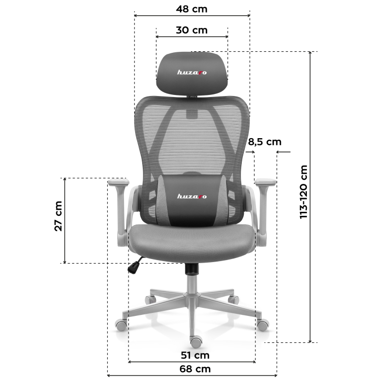 Herná stolička Huzaro Combat 2.7 Grey/Sivá