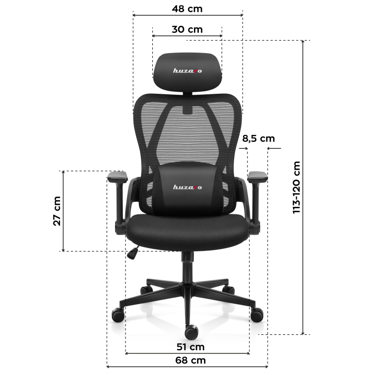 Herná stolička Huzaro Combat 2.7 Black/Čierna