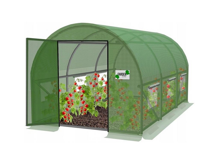Záhradný fóliovník s dverami 2x3 s UV filtrom Zelený