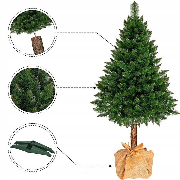 Vianočný stromček Borovica himalájska na pníku DELUXE 220 cm