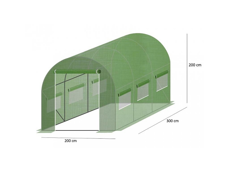 Zahradní fóliovník 2x3 s UV filtrem Zelený