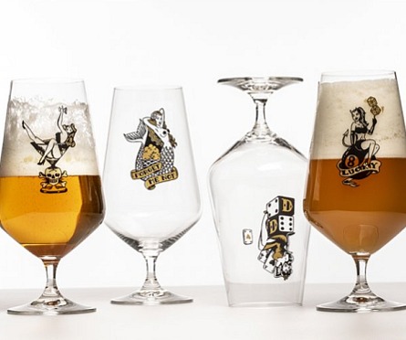 Sklenice na pivo Burlesque, sada 4 ks