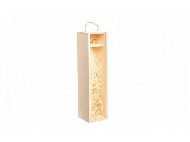 Dřevěná dárková kazeta na láhev vína se skleněným víkem