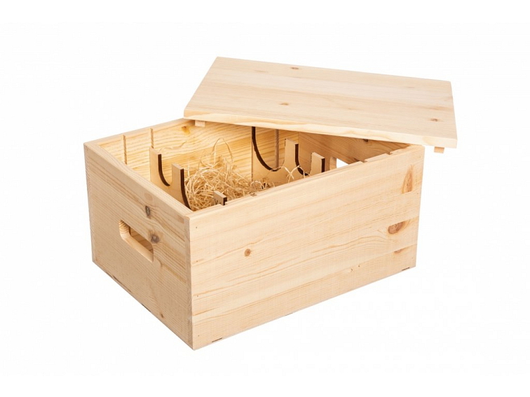 Dřevěná bedýnka na 6 lahví