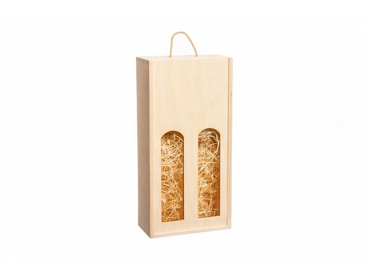 Dřevěná dárková kazeta na dvě láhve vína